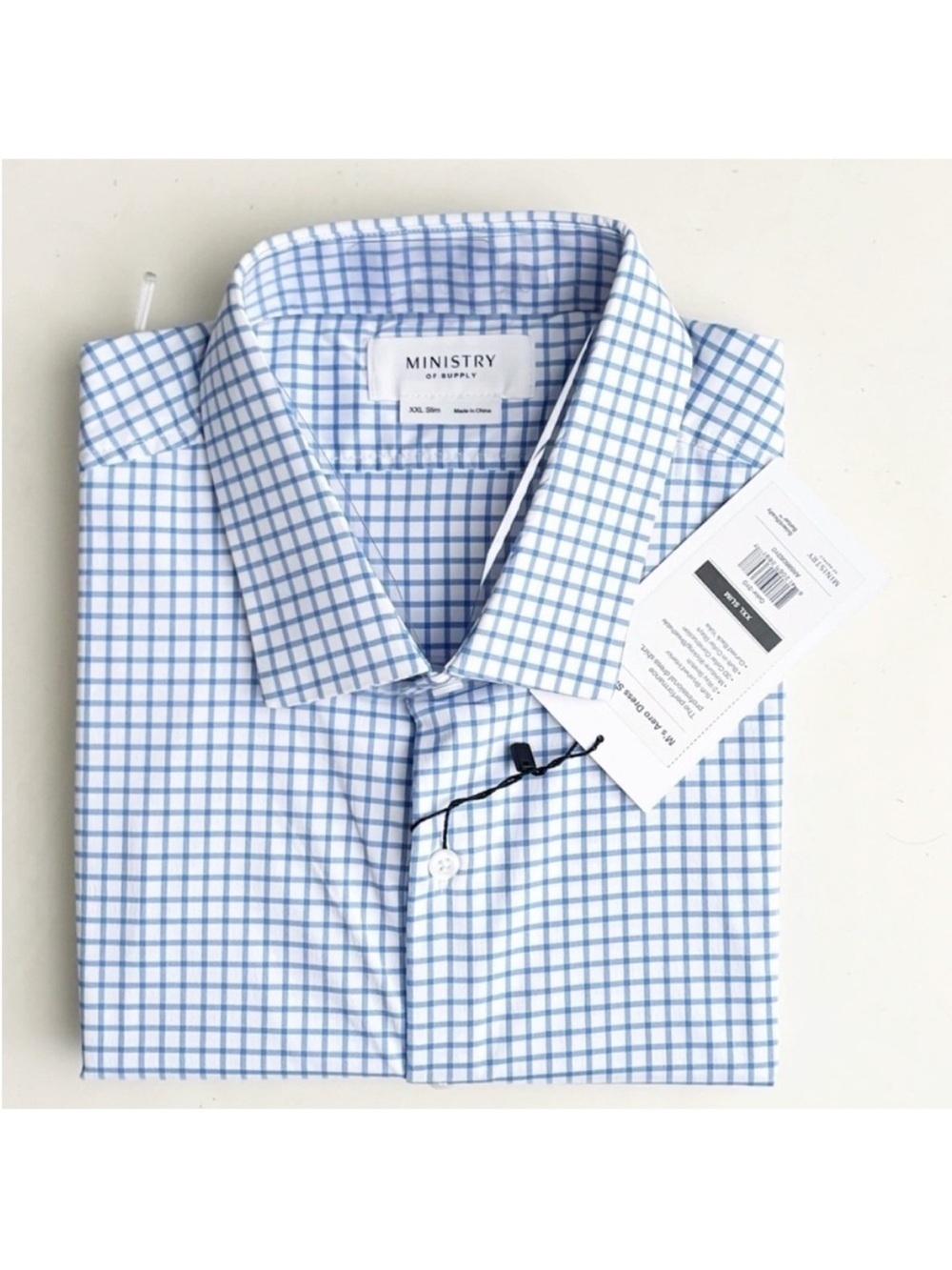 Ministry of Supply Men’s Performance Aero Dress Shirt Blue Slim Fit Size XXL New